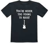 Camiseta Fun de Sprüche - Kids - You're Never Too Young To Rock! - 104 164 - para niñas & niños - Negro