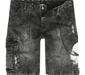 Pantalones cortos Disney de The Punisher - Skull - S XL - para Hombre - Denim negro