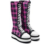 Botas de cordones Gótico de KOI - Salvius Safety Pin Military Lace Up Boots - EU36 EU41 - para Mujer - negro/rosa