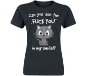 Camiseta Fun de Tierisch - Can You See The Fuck You In My Smile!? - S 3XL - para Mujer - Negro