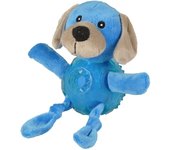 Flamingo Bellies Perro de peluche azul con pelota para perros