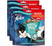 3 bolsitas x 200 g Felix Party Mix Ocean Bocaditos para gatos ¡Pack ahorro!