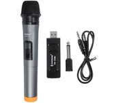 Sistema de micrófono inalámbrico UHF profesional con micrófono de mano, karaoke con receptor y pantalla