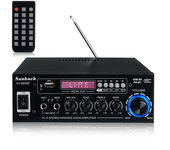 Amplificador de potencia de audio Sunbuck AV-660BT 2000W bluetooth 5.0 EQ Estéreo AMP Car Home 2CH AUX USB FM Radio