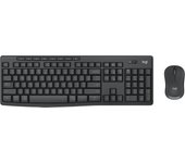 Logitech MK370 Combo for Business, tamaño completo (100%), RF inalámbrico + Bluetooth, interruptor de teclas de membrana, QWERTY, grafito, ratón incluido (920-012072)