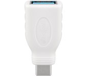 goobay 66262 USB-C/USB-A Adaptador OTG Super Speed para conectar Cables de Carga - Convierte la Toma USB-C en una Toma USB-A