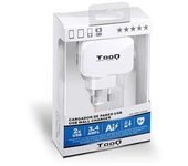 TooQ TQWC-1S02WT cargador de dispositivo móvil GPS, MP3, MP4, Teléfono móvil, Consola de juegos portátil, Smartphone, Tableta Blanco Corriente alterna Interior