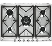 Placa Gas - Smeg SR975XGH, 5 Zonas, 70 cm, Acero Inoxidable, Sin Marco