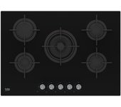 Placa Gas Butano - Beko HILW75222SL, 5 Zonas, 75 cm, Negro, Sin Marco