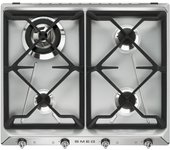 Placa Gas - Smeg SR964XGH, 4 Zonas, 60 cm, Acero Inoxidable, Sin Marco