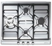 Placa Gas - Smeg SER60SGH3, 4 Zonas, 60 cm, Acero Inoxidable, Sin Marco