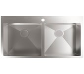 Fregadero Sobre Encimera - Cata CBS-2 40-40 R10, 50cm, Dos Cubetas, Inox