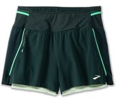 Pantalones de running brooks high point 3" 2-in-1 2.0 mujer verde