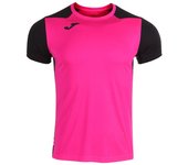 Camiseta de running manga corta hombre record ii rosa flúor neg