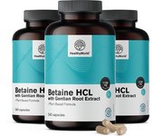 HealthyWorld® 3x Betaína HCL 1120 mg, en total 720 cápsulas