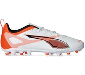 Puma - Bota de fútbol Ultra 5 Play MG Niño, Unisex, White-White-Glowing Red, 3 UK