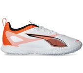 Puma - Bota de fútbol Ultra 5 Play Turf Niño, Unisex, White-White-Glowing Red, 11.5