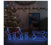vidaXL Decoración Navideña Para Jardín Renos Y Trineo 576 Leds