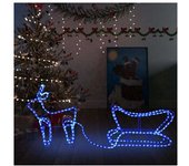 vidaXL Decoración Navideña Para Jardín Renos Y Trineo 252 Leds