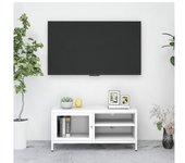 vidaXL Mueble Para El Televisor Acero Y Vidrio Blanco 90x30x44 Cm
