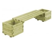 vidaXL Banco De Jardín Con Jardineras De Madera De Pino Impregnada