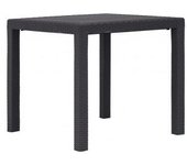 vidaXL Mesa De Jardín De Plástico Aspecto Ratán Marrón 79x79x72 Cm