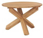vidaXL Mesa De Comedor De Jardín Madera Maciza De Teca Ø110x75 Cm