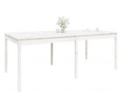vidaXL Mesa De Jardín Madera Maciza De Pino Blanco 203.5x100x76 Cm