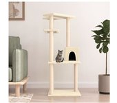 vidaXL Rascador Para Gatos Con Postes De Sisal Color Crema 123 Cm