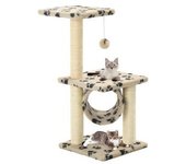 vidaXL Rascador Para Gatos Con Poste De Sisal 65 Cm Huellas Beige