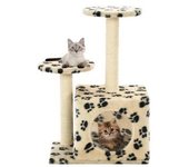vidaXL Rascador Para Gatos Con Poste De Sisal Huellas Beige 60 Cm