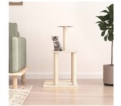 vidaXL Rascador Para Gatos Con Postes De Sisal Color Crema 85.5 Cm