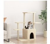 vidaXL Rascador Para Gatos Con Postes De Sisal Color Crema 97.5 Cm