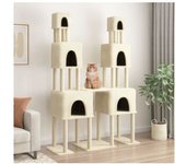 vidaXL Rascador Para Gatos Con Postes De Sisal Color Crema 199 Cm