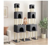 vidaXL Rascador Para Gatos Con Postes De Sisal Gris Oscuro 199 Cm
