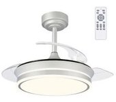 Wonderlamp Ventilador Led Aspas Plegables Perla Mini Gris Cct Dim (46w)