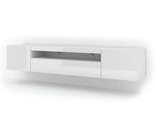 AKL FURNITURE Mueble para TV efecto madera Blanco