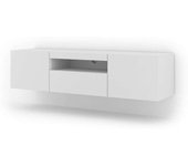 AKL FURNITURE Mueble para TV efecto madera Blanco