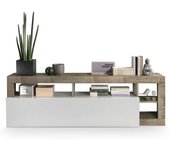 AQA DESIGN Mueble tv en melamina blanco y pera