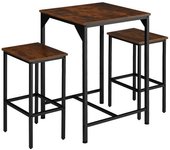 Tectake Juego de muebles de bar inverness conglomerado madera industrial oscur