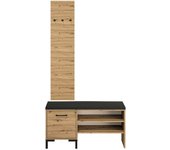 Petits meubles Mueble de entrada pequeño perchero y zapatero 1 puerta laminados beige