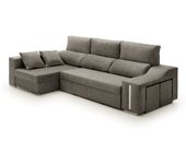 Velare Sofá chaise longue cama con arcón y puff izquierda tostado 264x145x105