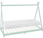 ML-Design Cama infantil tipi montessori con forma de casa madera menta 90x200 cm