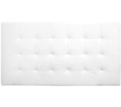 Decowood Cabecero tapizado de polipiel con pliegues en color blanco de 135x80cm