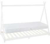 ML-Design Cama infantil tipi montessori con forma de casa madera blanca 90x200cm