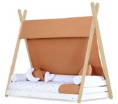Alondra Cama cabaña montessori madera 70x140 cm con colchón y textil ariake