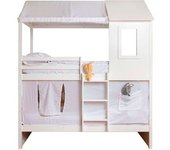 MueMue Techo para litera litera casita 105 algodón blanco 70x189/164x133cm