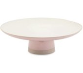 Jamie Oliver Soporte para tartas Showstopper cerámica de gres redonda blanca y rosa