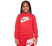 Nike - Sudadera Sportswear Club Fleece Crew HBR Niño, Unisex, University Red-White, L