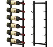 Costway Botellero de Pared para 6/9/12 Vinos Soporte Colgante Metal Inoxidable para Botellas de Vino Estante de Vino Vertical para Cocina Comedor Bar